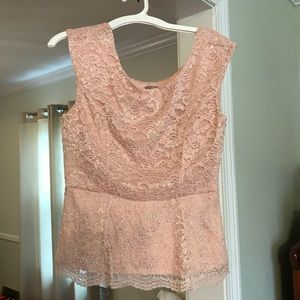 Forever 21 pink lace peplum top.